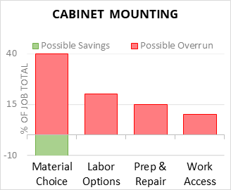 Cabinet  Mounting Cost Infographic - critical areas of budget risk and savings