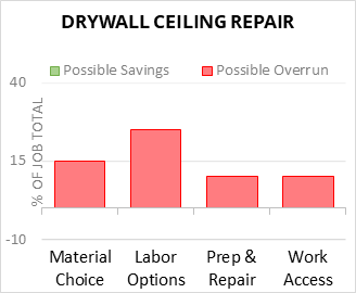 Drywall Ceiling Repair Cost Infographic - critical areas of budget risk and savings