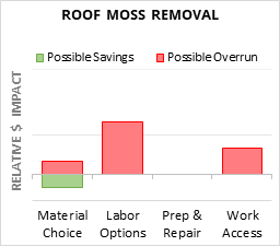 Roof Moss Removal Cost Infographic - critical areas of budget risk and savings