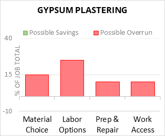 Gypsum Plastering Cost Infographic - critical areas of budget risk and savings