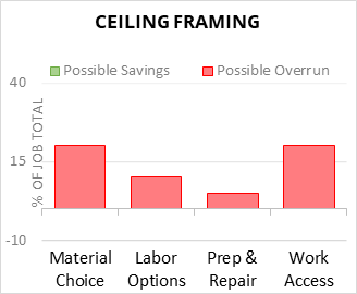 Ceiling Framing Cost Infographic - critical areas of budget risk and savings