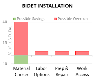 Bidet Installation Cost Infographic - critical areas of budget risk and savings