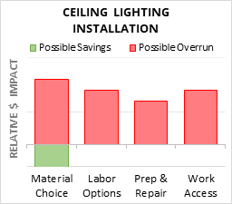 Ceiling Lighting Installation Cost Infographic - critical areas of budget risk and savings