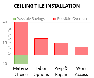 Ceiling Tile Installation Cost Infographic - critical areas of budget risk and savings