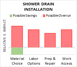 Shower Drain Installation Cost Infographic - critical areas of budget risk and savings