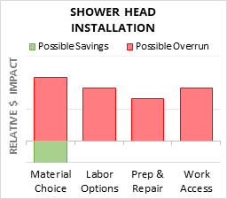 Shower Head Installation Cost Infographic - critical areas of budget risk and savings