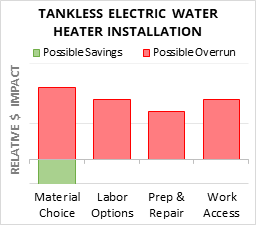 Tankless Electric Water Heater Installation Cost Infographic - critical areas of budget risk and savings