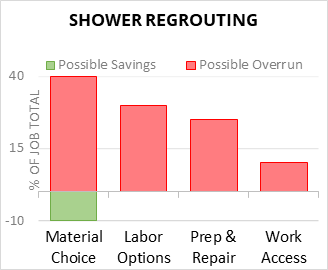 Shower Regrouting Cost Infographic - critical areas of budget risk and savings