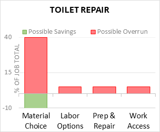 Toilet Repair Cost Infographic - critical areas of budget risk and savings
